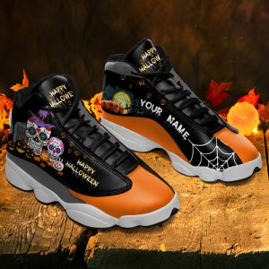Old Skull Happy Halloween Custom Name Air Jordan 13 Shoes 1