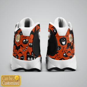 Old Skull Pumpkin Happy Halloween Custom Name Air Jordan 13 Shoes 4