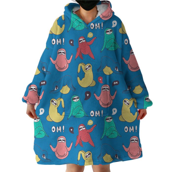 Om! Sloth Hoodie Wearable Blanket WB1086