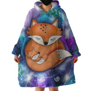 Orange Fox Hoodie Wearable Blanket WB1020