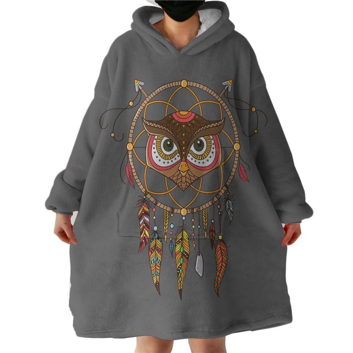 Owl Dream Catcher Hoodie Wearable Blanket WB1104