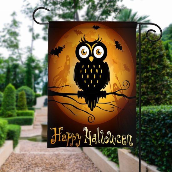 Owl Halloween Personalized Garden Flag House Flag Double Sided Home Design Outdoor Porch