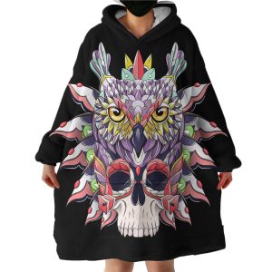 Owl & Skull Hoodie Wearable Blanket WB1616