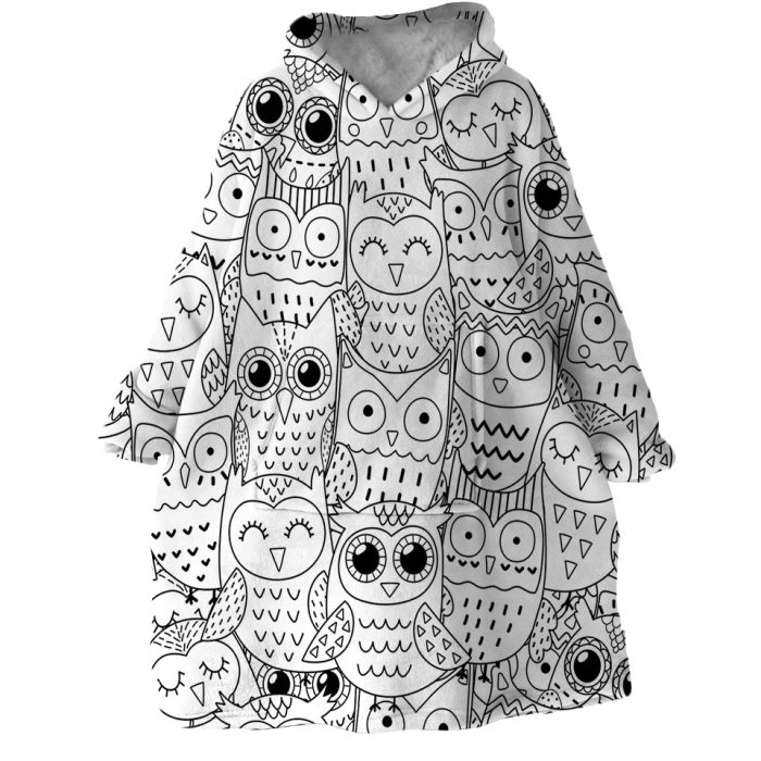 Owl Themed Hoodie Wearable Blanket WB1918 1