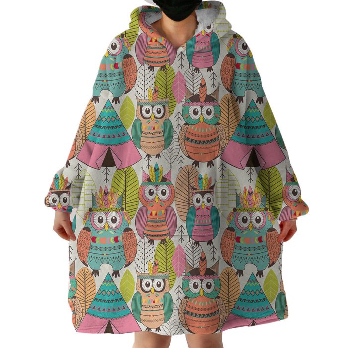 Owls Hoodie Wearable Blanket WB0021