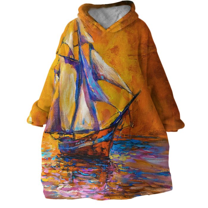 Painted Boat Hoodie Wearable Blanket WB1361 1