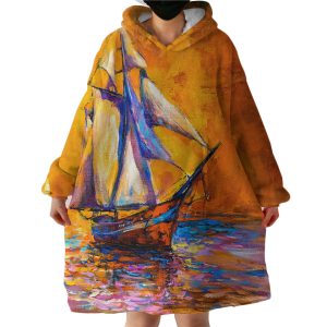 Painted Boat Hoodie Wearable Blanket WB1361