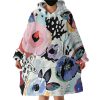 Painted Flowers Hoodie Wearable Blanket WB1534