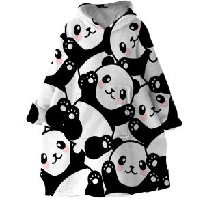 Panda Cubs Hoodie Wearable Blanket WB0117 1