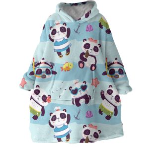 Panda Cubs Hoodie Wearable Blanket WB1735 1