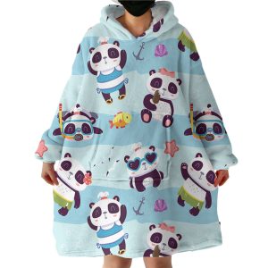 Panda Cubs Hoodie Wearable Blanket WB1735