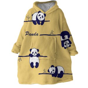 Pandas Hoodie Wearable Blanket WB1773 1