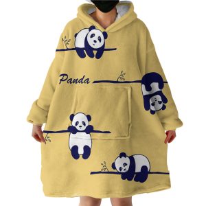 Pandas Hoodie Wearable Blanket WB1773