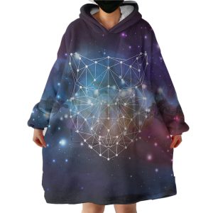 Panther Geometric Line Galaxy Theme Hoodie Wearable Blanket WB0216