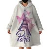 Paris Eiffel Hoodie Wearable Blanket WB1145