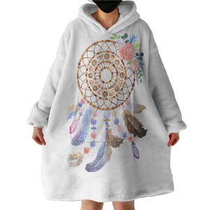 Pastel Floral Dream Catcher Hoodie Wearable Blanket WB0945