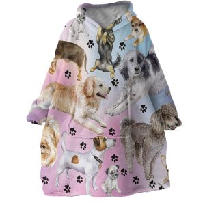 Paw Patterns Hoodie Wearable Blanket WB0427 1
