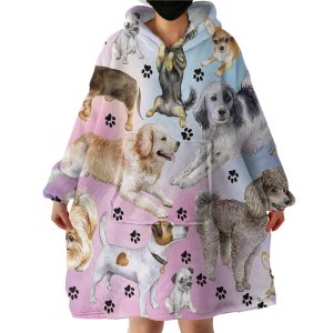 Paw Patterns Hoodie Wearable Blanket WB0427