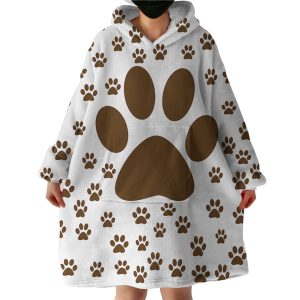 Paw Patterns Hoodie Wearable Blanket WB0915