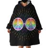 Peace Glasses Hoodie Wearable Blanket WB2040