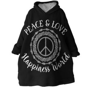 Peace Love Sign Hoodie Wearable Blanket WB1588 1