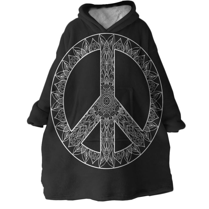 Peace Sign Hoodie Wearable Blanket WB0921 1