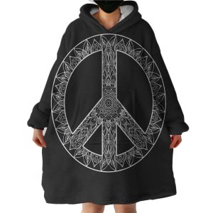 Peace Sign Hoodie Wearable Blanket WB0921