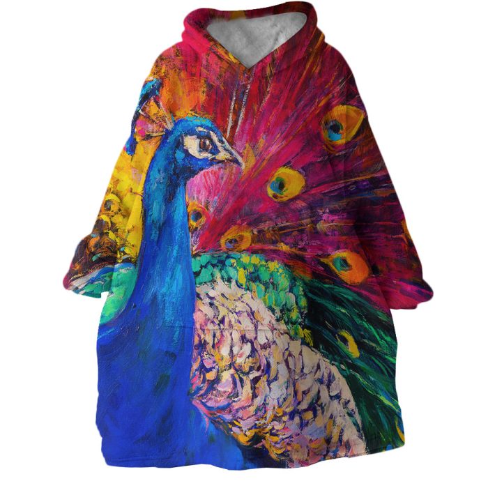 Peacock Hoodie Wearable Blanket WB1354 1