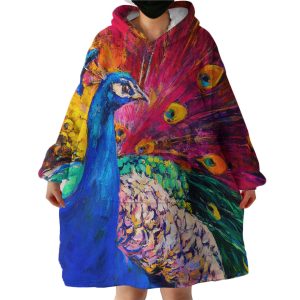 Peacock Hoodie Wearable Blanket WB1354