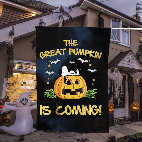Peanuts Great Pumpkin Believer Since 1966 Halloween Personalized Garden Flag House Flag Double Sided Home Design Outdoor Porch