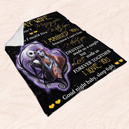 Personalize Blanket For Wife Jack Skellington Blanket Fleece Blanket Sherpa Blanket 2