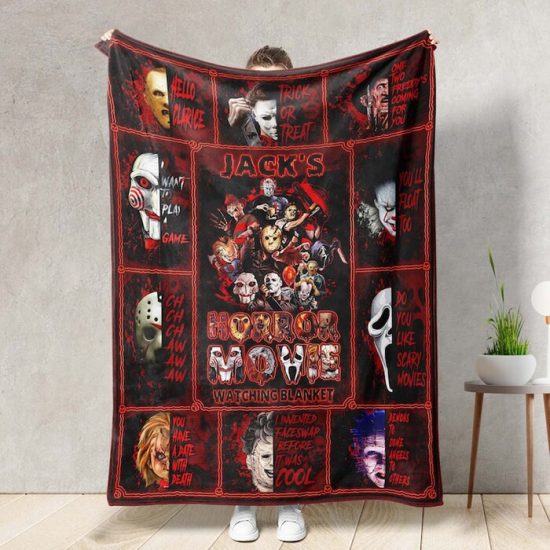 Personalize Blanket Halloween Blanket Horror Movie Blanket Gift Fleece Blanket Sherpa Blanket