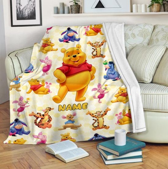 Personalized Winnie The Pooh Blanket Pooh Bear Blanket Winnie The Pooh And Friends Blanket Tigger Piglet Eeyore Blanket Cartoon Pooh 1