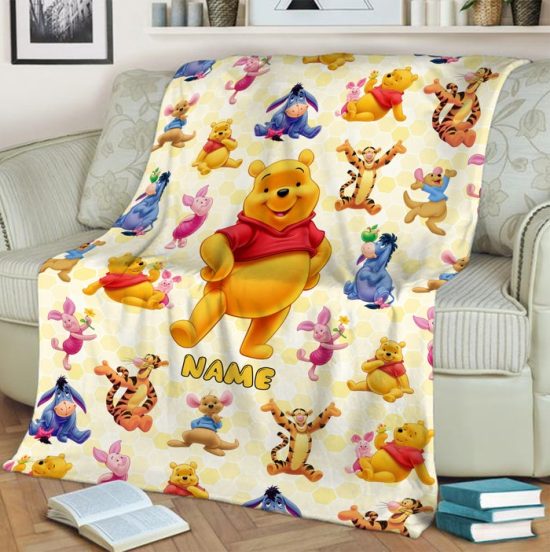 Personalized Winnie The Pooh Blanket Pooh Bear Blanket Winnie The Pooh And Friends Blanket Tigger Piglet Eeyore Blanket Cartoon Pooh 2