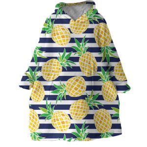 Pineapple Stripes Hoodie Wearable Blanket WB1579 1