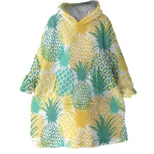 Pineapple Themed Hoodie Wearable Blanket WB0104 1