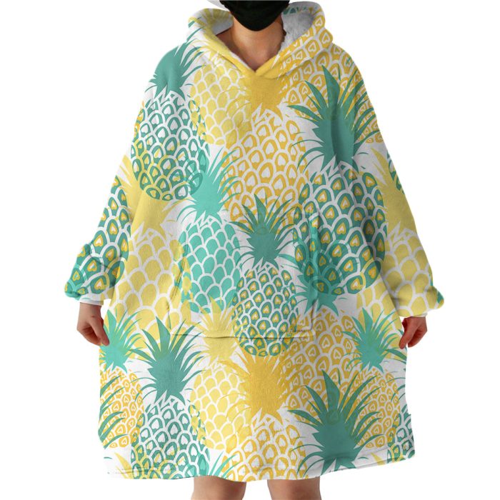 Pineapple Themed Hoodie Wearable Blanket WB0104