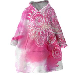 Pink Mandala Hoodie Wearable Blanket WB1503 1