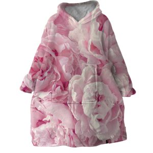Pink Peony Hoodie Wearable Blanket WB1540 1