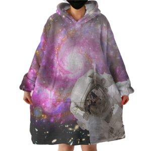 Pink Purple Galaxy Astronaut Theme Hoodie Wearable Blanket WB0342