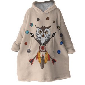 Planetary Owl Hoodie Wearable Blanket WB1459 1