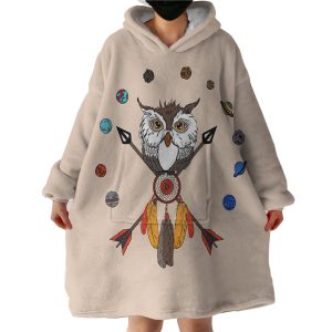 Planetary Owl Hoodie Wearable Blanket WB1459
