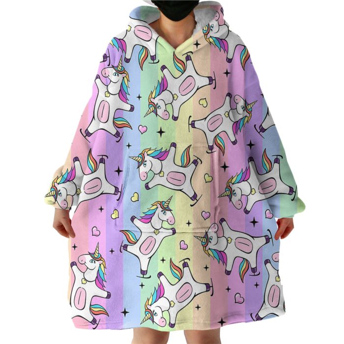 Playful Unicorn Hoodie Wearable Blanket WB1887