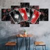 Poker Set Of Ace Playing Cards Canvas 5 Piece Five Panel Wall Print Modern Art Poster Wall Art Decor