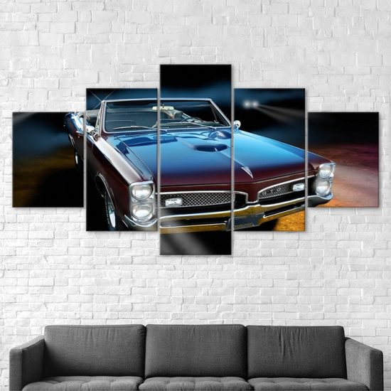 Pontiac GTO 1967 Luxury Car Canvas 5 Piece Five Panel Print Modern Wall Art Poster Wall Art Decor 2
