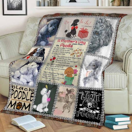 Poodle Blanket Sherpa Blanket Fleece Blanket Birthday Gift For Dog Lover Dog Blanket 1