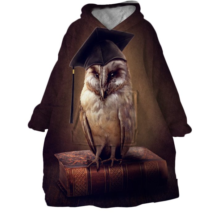 Prof Owl Hoodie Wearable Blanket WB1639 1