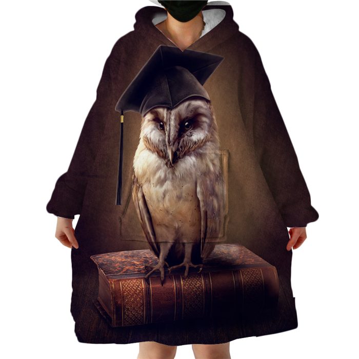 Prof Owl Hoodie Wearable Blanket WB1639
