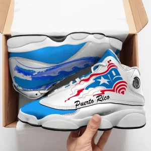 Puerto Rico Flag Blue Sneakers Air Jordan 13 Shoes