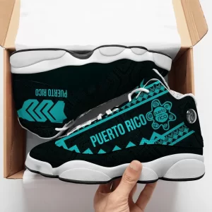 Puerto Rico Pattern Turquoise Sneakers Air Jordan 13 Shoes 2